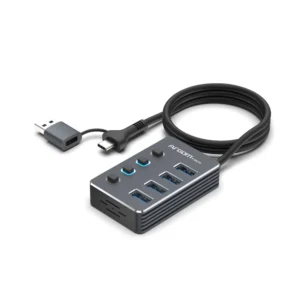 One Axess 2-in-1 Type-C/USB 3.0 to 4-Port USB 3.0 Hub with Switches