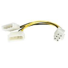 StarTech.com 6in LP4 to 6 Pin PCI Express Video Card Power Cable Adapter - Power adapter